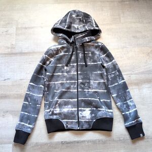 Billabong Sweatshirt Hoodie Woman’s Small S Black Grey Wide Striped